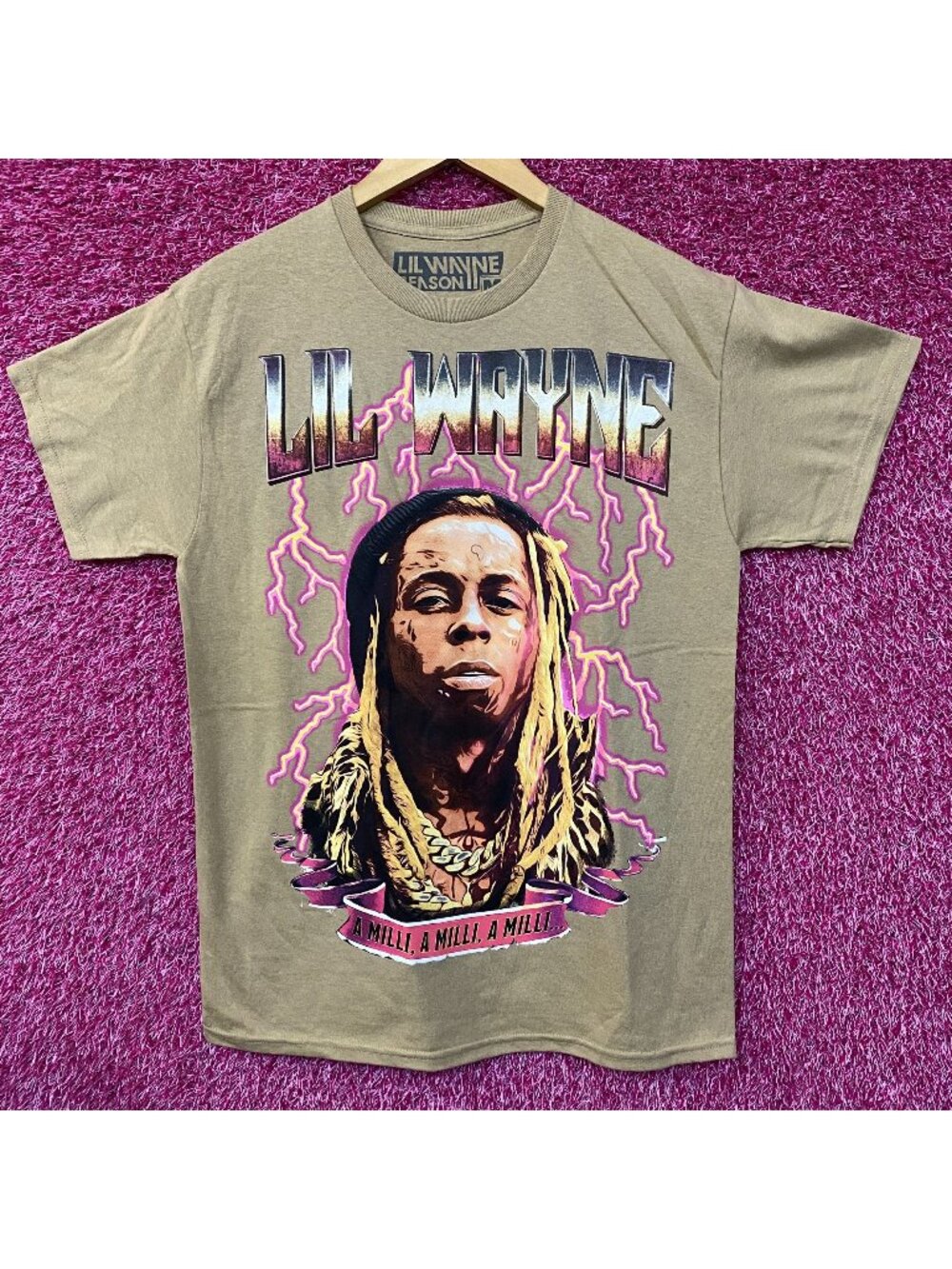 Reason Lil Wayne A Milli Lightning Brown T-Shirt medium Medium